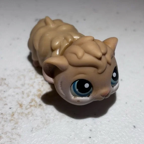 Authentic Littlest Pet Shop Hamster brown LPS #45 G1 Blue Eyes Vintage - Picture 3 of 5
